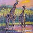 RIC1407  pair of giraffes-DR513