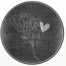 ROS1135 circle series black and white rose 2