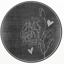 ROS1136 circle series black and white rose 3