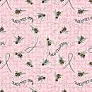 KPD2492  Bee Aware repeat pink polka dot background
