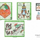 KPD  Gypsy Blue Birds Green Border 2 Text