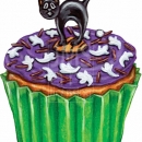 KPD2075 spooky black cat cake wm