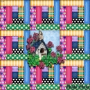 KPD2267 Summer Quilt Birdhouse block wm