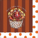 KPD2144 Thankful Turkeys -polka dot napkin