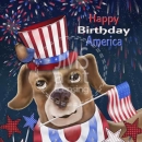 ML395  patriotic dog