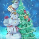 ML371  Merry Christmas Snowmen Family