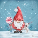 ML434  Square Christmas Gnome with snow detail
