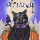 ML369  Happy Halloween Black Cat