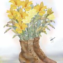 ML554  flowers in boots