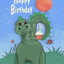 ML453  Dinosuar Ladybug Happy Birthday