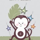 ML511  Jungle Themed Birthday Monkey