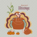 ML446  Square Harvest Blessings Quilted Look