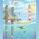 ML402  Boy on dock greeting card