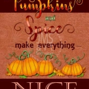 ML411  Burlap Look Fall Pumpkins Spice