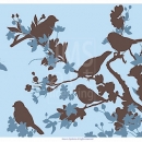 JEN2334  AsianInspired Birds Blue