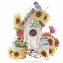 JEN2131  BirdhouseSunflowersGarden