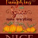 ML411  Burlap Look Fall Pumpkins Spice