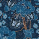 ML330  Blue Denim Garden with Butterflies