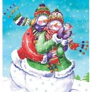 JEN2324_F   Pom Poms Snowman Couple