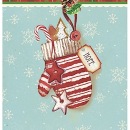 JEN2387  Red stripe_Rustic Mitten_MerryChristmas