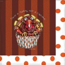 KPD2144 Thankful Turkeys -polka dot napkin