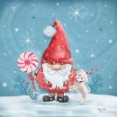 ML434  Square Christmas Gnome with snow detail